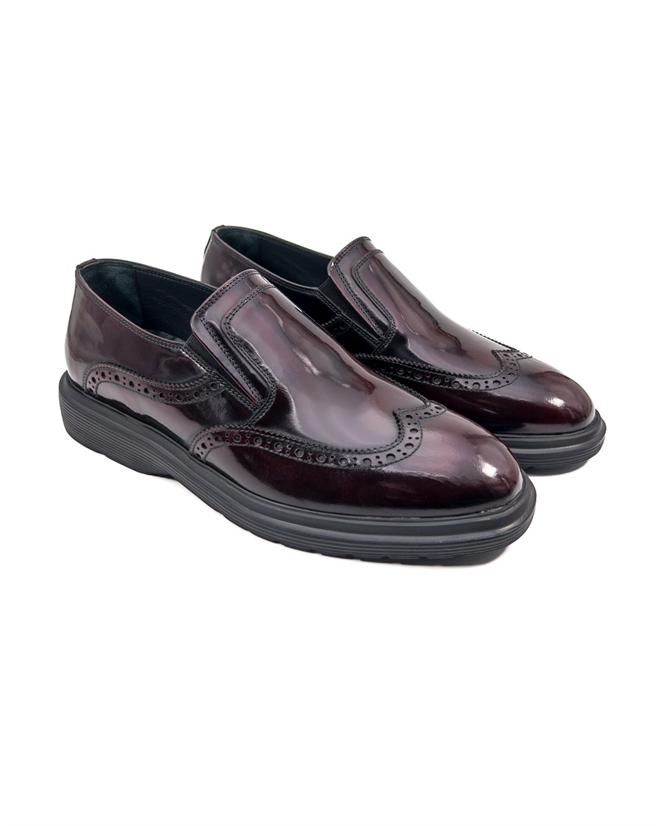 Akor Bordo Açma Hakiki Deri Günlük Klasik Erkek Ayakkabı