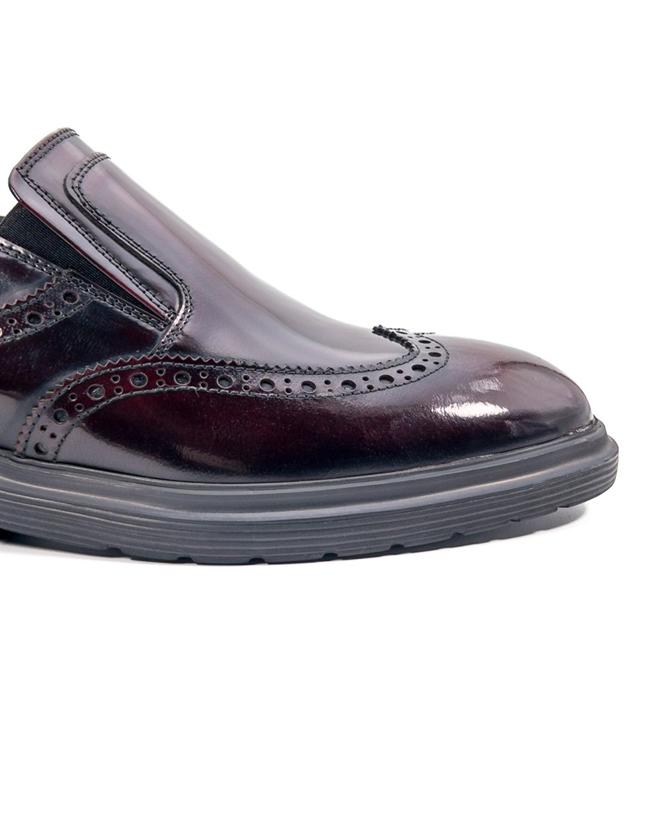Akor Bordo Açma Hakiki Deri Günlük Klasik Erkek Ayakkabı