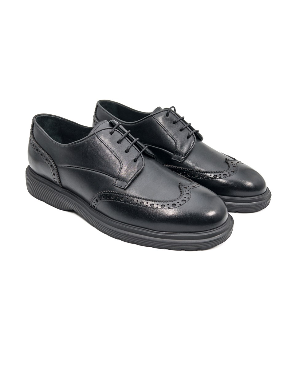 Armoni Siyah Hakiki Deri Günlük Klasik Erkek Ayakkabı