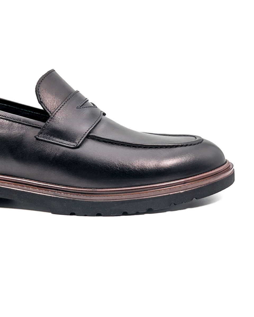 Barok Siyah Hakiki Deri Günlük Klasik Erkek Ayakkabı