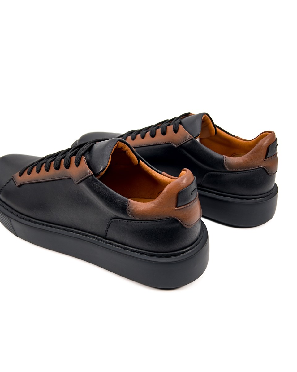 Burgman Siyah Kahverengi Hakiki Deri Erkek Spor (Sneaker) Ayakkabı