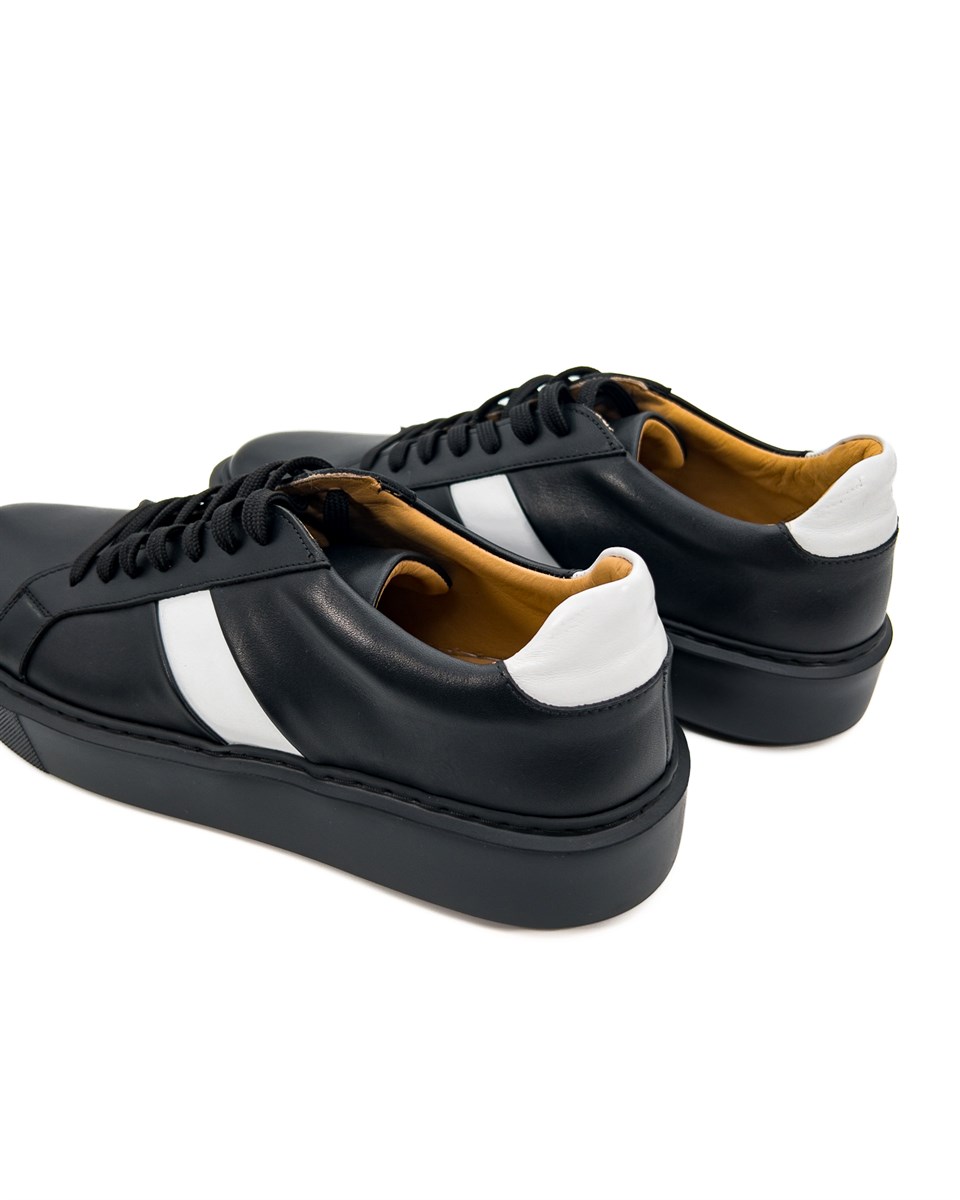 Fazer Siyah-Beyaz Hakiki Deri Erkek Spor (Sneaker) Ayakkabı