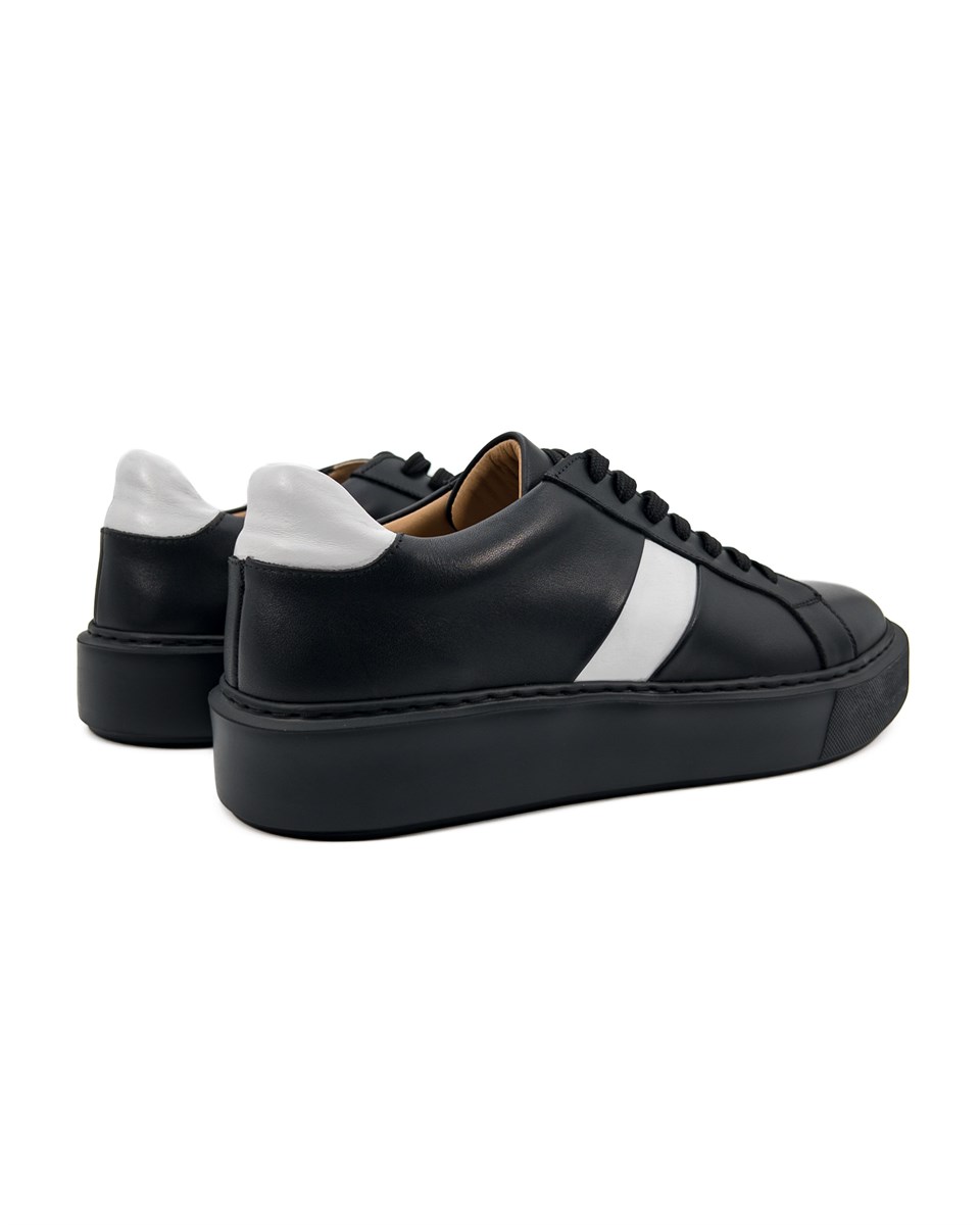 Fazer Siyah-Beyaz Hakiki Deri Erkek Spor (Sneaker) Ayakkabı