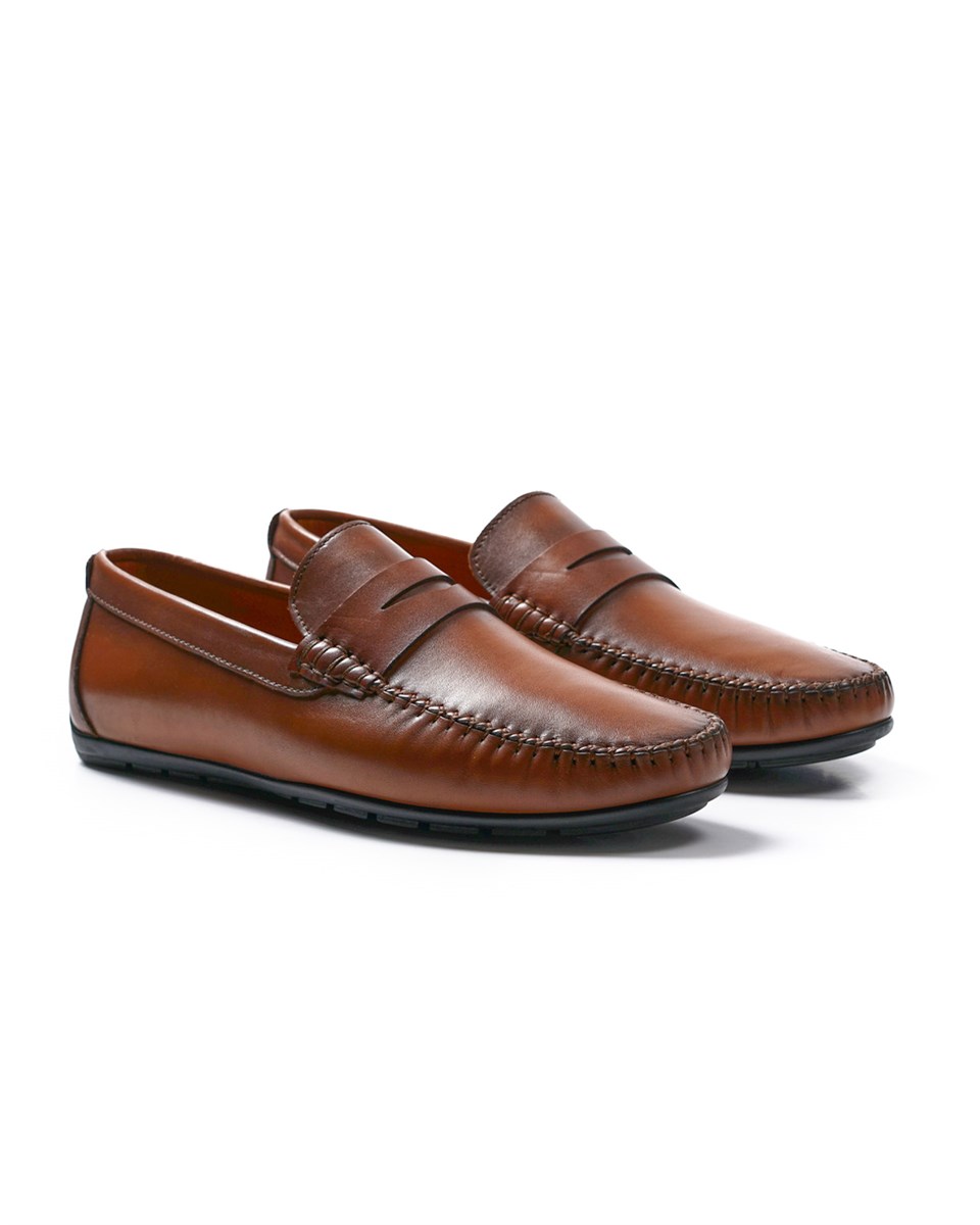 Perge Taba Genuine Leather Loafer Shoes for Men