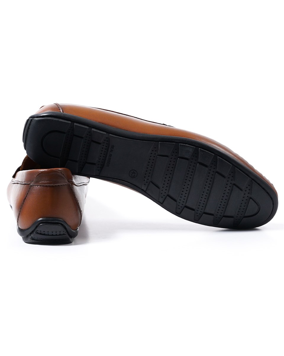 Perge Taba Genuine Leather Loafer Shoes for Men