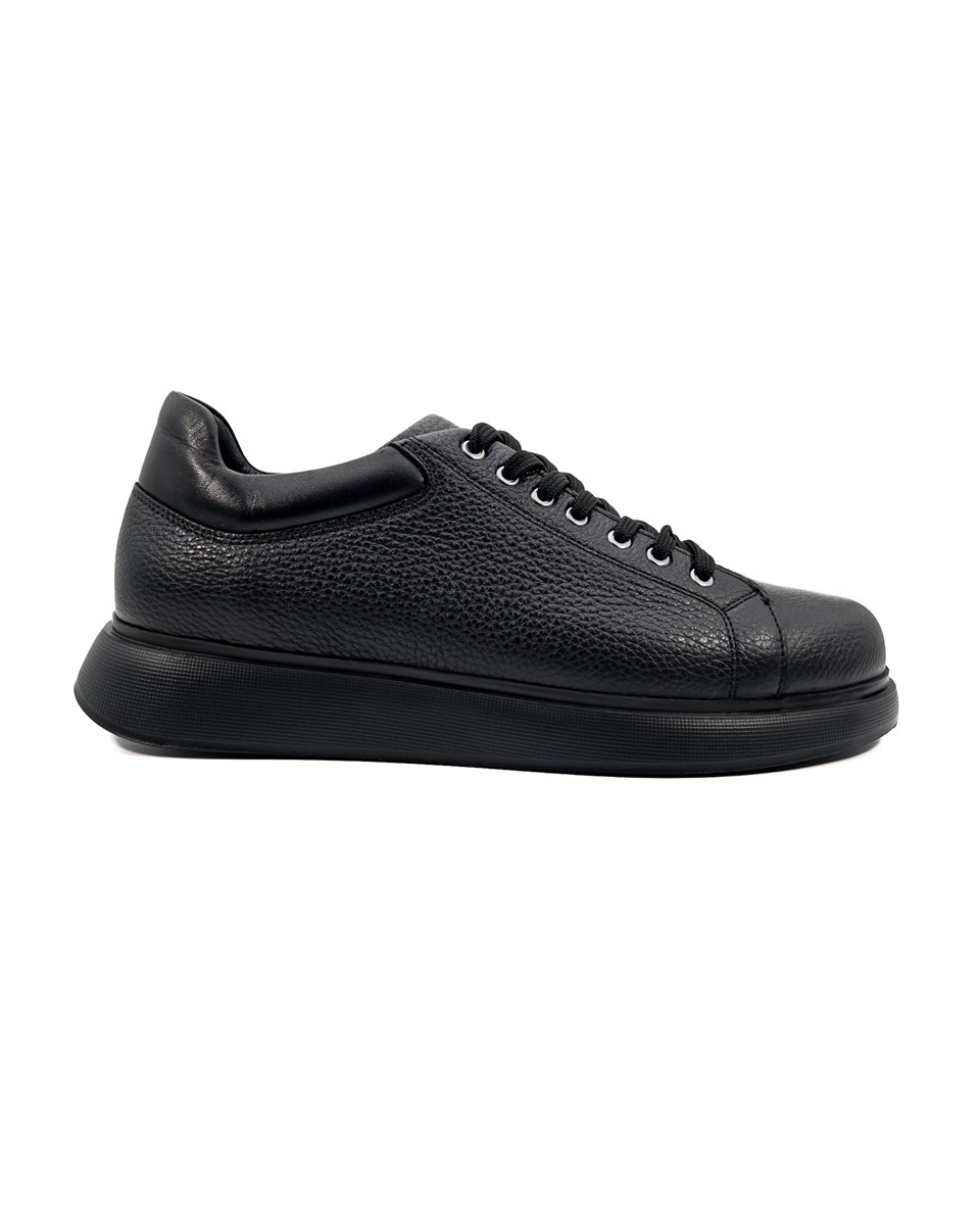 Twin Black Genuine Leather Men's Sports (Sneaker) Shoes